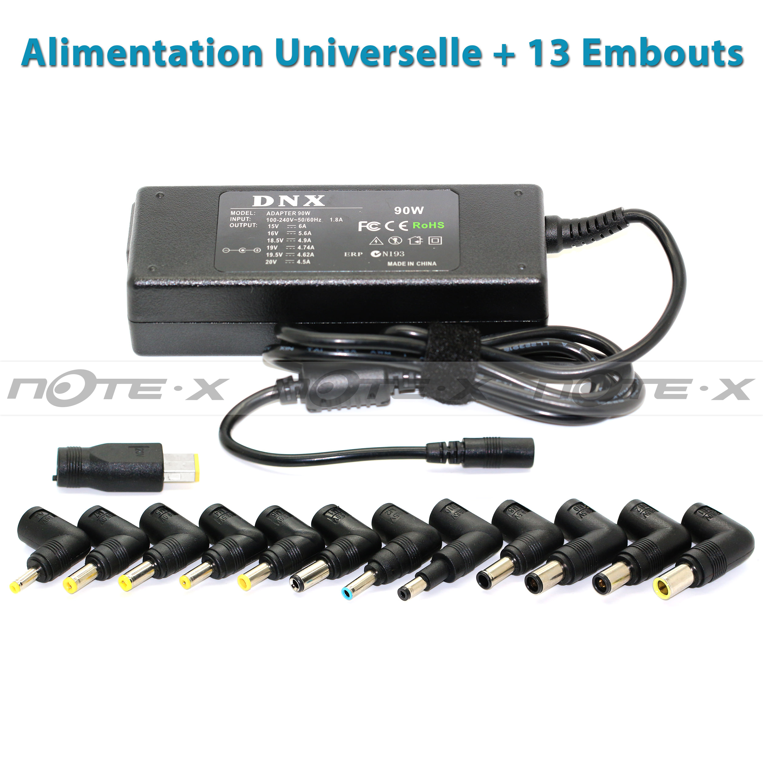 Chargeur universel 90W 18 embouts - infinytech-reunion